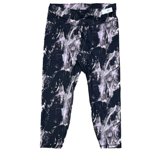 Old Navy Active Powerpress Black and Purple Abstract High Rise Leggings SKU1399
